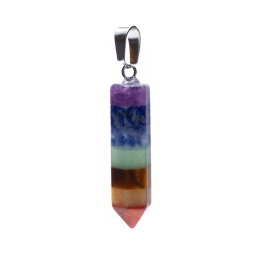 [8720512972733] Pendentif 7 Chakra pierres précieuses | 3,5 cm