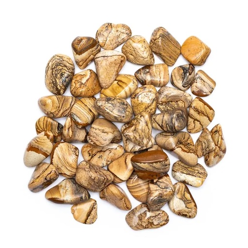 [8720512973426] Jaspe zoné pierres roulées qualité A | ±500g; ±3-4cm