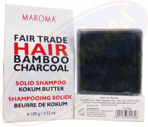 [8901186832138] Maroma Barre de shampoing solide Bambou Charbon --100 g