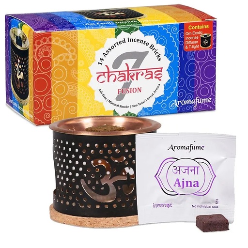 [8901362064452] SET échantillons Aromafume Chakra:Diffuseur+briques d'encens |180 g