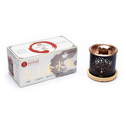[8901362073980] Set Aromafume Feng Shui: Diffuseur  briques déncens | 160g