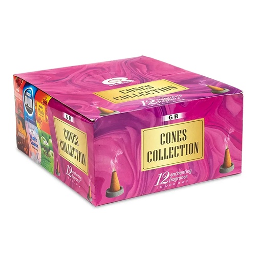 [8902276500012] Cônes d'encens 12 parfums avec présentoir | 20 g