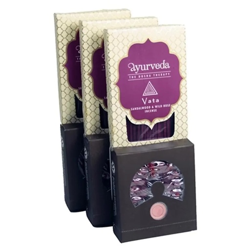 [8903833410010] Encens Ayurveda bois de Santal et Roses sauvages (Vata) | 25 g
