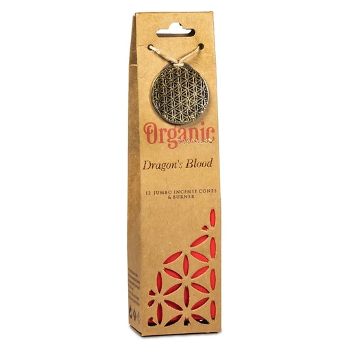 [8903833901181] Organic Goodness Cônes d'encens Sang de Dragon + brûleur | 72 g