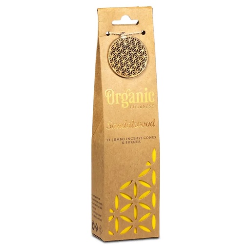 [8903833901266] Organic Goodness Cônes déncens Bois de Santal  brûleur | 72g