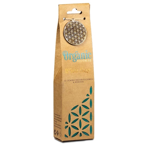 [8903833901280] Organic Goodness Cônes déncens Sauge Blanche +brûleur | 72g