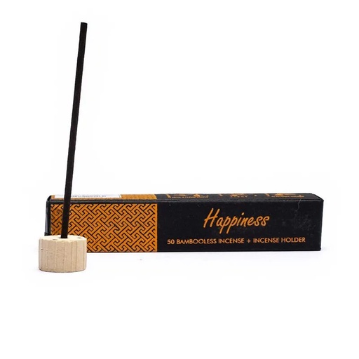 [8903833905264] Encens aux herbes sans bambou avec support Happiness | 34 g
