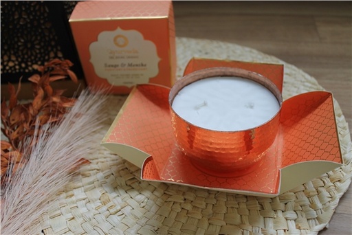 [8903833913122] Kapha Sauge menthe Bougie parfumée 2 mèches en pot -- 200g