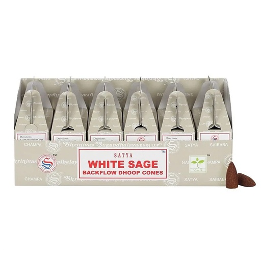 [8904245403041] Cônes d'encens à refoulement Sauge Blanche | 75 g