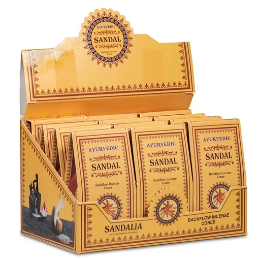 [8906038342377] Cônes déncens à refoulement Ayurvedique Santal | 30 g