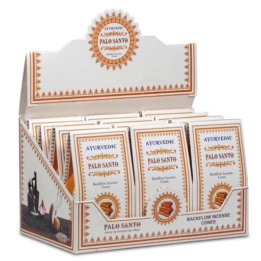 [8906038342513] Cônes déncens à refoulement Ayurvedique Palo Santo | 30 g