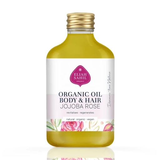 [9120096510762] Huile Corps & Cheveux Jojoba Rose Bio Eliah Sahil -- 100 ml