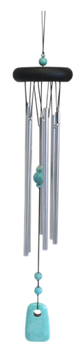 [0028375197415] Carillon à vent métal 6 tubes - Turquoise