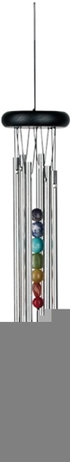 [0028375201914] Carillon à vent métal 6 tubes - pierres des chakras