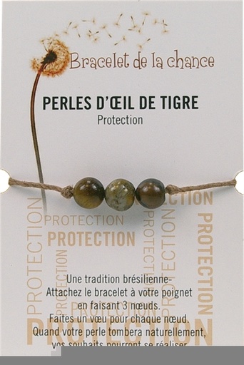 [0811200016414] Bracelet de la chance - Perles d'Oeil de Tigre