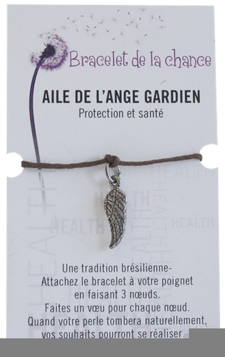 [0811200016469] Bracelet de la chance - Aile de l'ange gardien