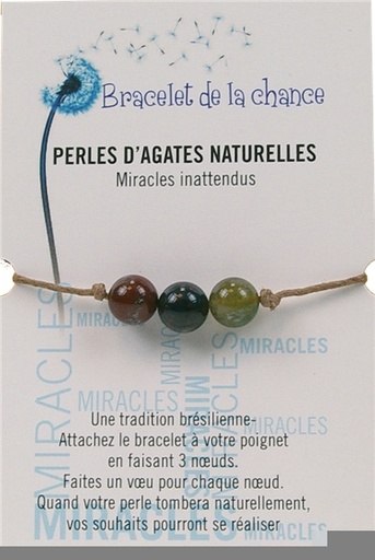 [0811200016490] Bracelet de la chance - Perles d'Agates Naturelles