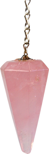 [3660341026199] Pendule à Facettes en Quartz Rose
