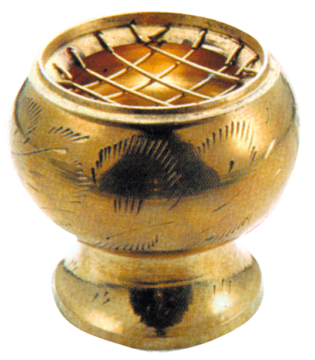 [3660341091876] Brûle-encens laiton - coloris doré - diam. 5,5 cm