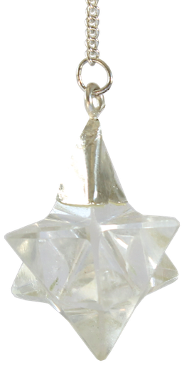 [3660341161128] Pendule Merkaba en Cristal de Roche