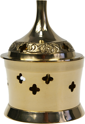 [3660341228449] Brûle-encens laiton - forme cylindre