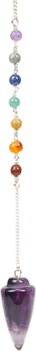 [3660341237922] Pendule 7 Chakras Toupie Améthyste