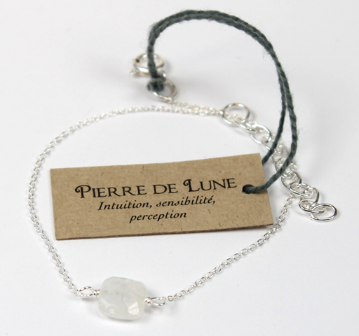 [3660341303641] Bracelet coussin de Pierre de Lune 7 mm - Argent 925