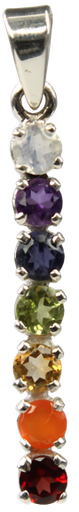 [3660341306048] Pendentif Pierres des Chakras Argent 925 Bâton