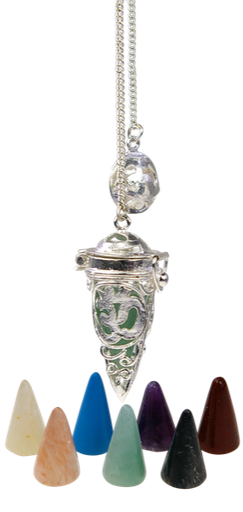 [3660341312810] Pendule Cage Om avec 7 Pierres Interchangeables