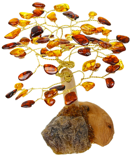 [3660341312926] Arbre du Bonheur Ambre cognac mixé 11 cm