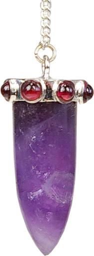 [3660341319109] Pendule Pointe Améthyste et Couronne Grenat