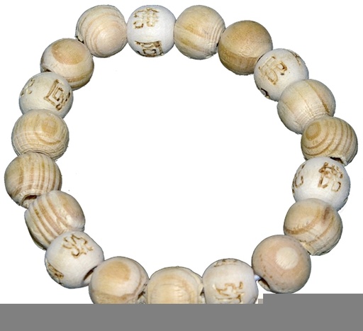[3660341320198] Lucky Karma Bois - Bracelet bois naturel rainuré