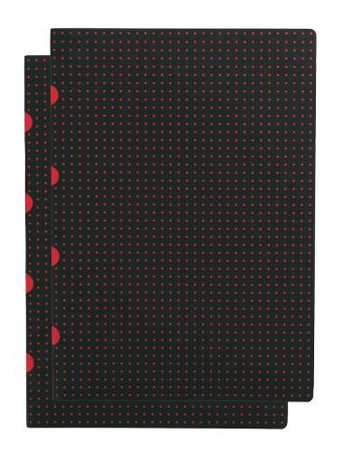 [9781439791776] Paper-Oh - Noir sur Rouge / Noir sur Rouge - A4 - Quadrillé