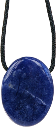[3660341322482] Collier Sodalite Pierre ovale percée Cordon noir