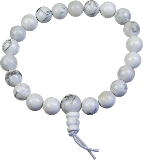 [3660341322567] Bracelet mala tibétain - Howlite Blanche