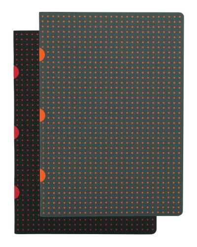 [9781439792490] Paper-Oh - Noir sur Rouge / Gris sur Orange - A5 - Quadrillé