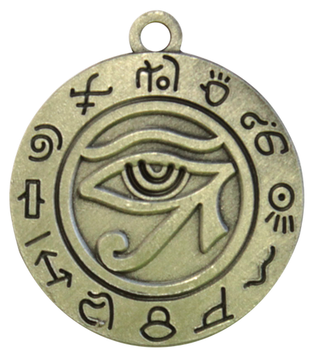 [3660341396056] Pendentif Argenté Rond - Oeil d' Horus