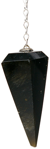 [3660341400340] Pendule à Facettes Obsidienne Noire