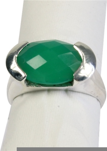 [3660341400944] Bague argent Chryso Onyx facetté - Taille 57