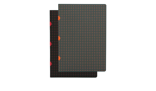 [9781439792476] Paper-Oh - Noir sur Rouge / Gris sur Orange - A5 - Non ligné