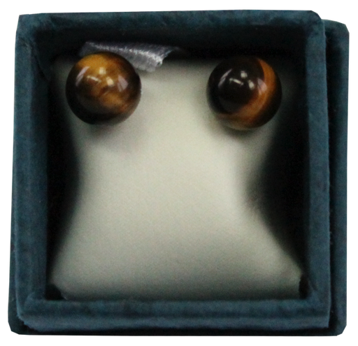 [3660341402788] Boucles d'oreilles perles d'oeil de tigre - 6 mm