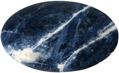[3660341404096] Galet Sodalite - Pièce de 3 x 4.5 cm