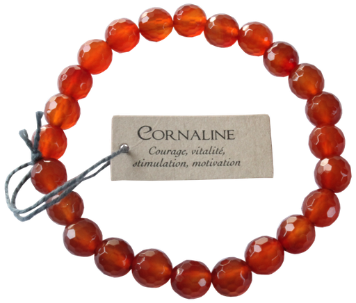 [3660341412404] Bracelet Cornaline Perles rondes facettées