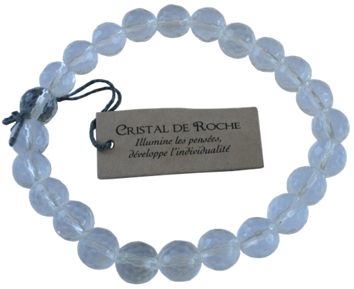 [3660341412411] Bracelet Cristal de Roche Perles rondes facettées