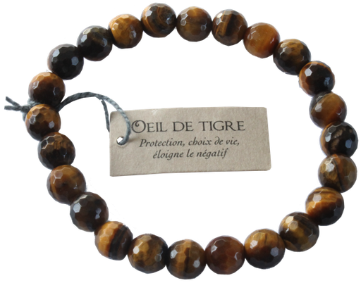 [3660341412442] Bracelet Œil de Tigre Perles rondes facettées