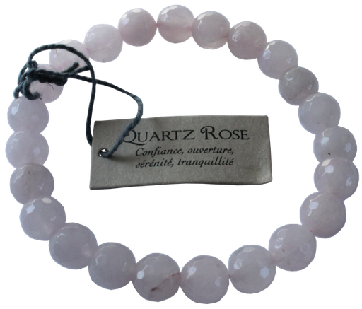 [3660341412459] Bracelet Quartz Rose Perles rondes facettées