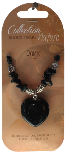 [3660341548080] Collier pendentif cœur et perles baroques - Onyx