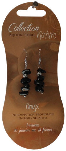 [3660341548325] Boucles d'oreilles pierres baroques - Onyx