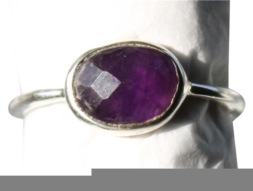 [3660341553855] Bague Améthyste Argent 925 Facettée T51