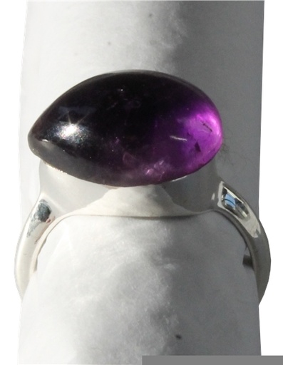 [3660341554302] Bague Améthyste Argent 925 Bombée T51